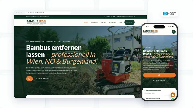 Website Bambusprofi am Computer und am Handy