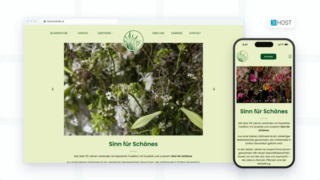 Website Blumen Kolb am Computer und am Handy