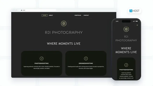 Website RJI Photo am Computer und am Handy